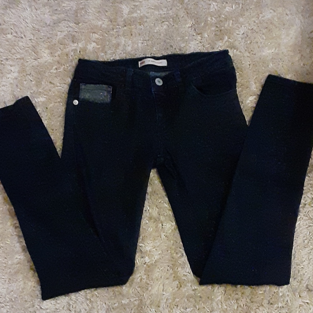 Levi's 710 super stretch skinny glitter blue jean classic 5 pocket sz 14R…EUC